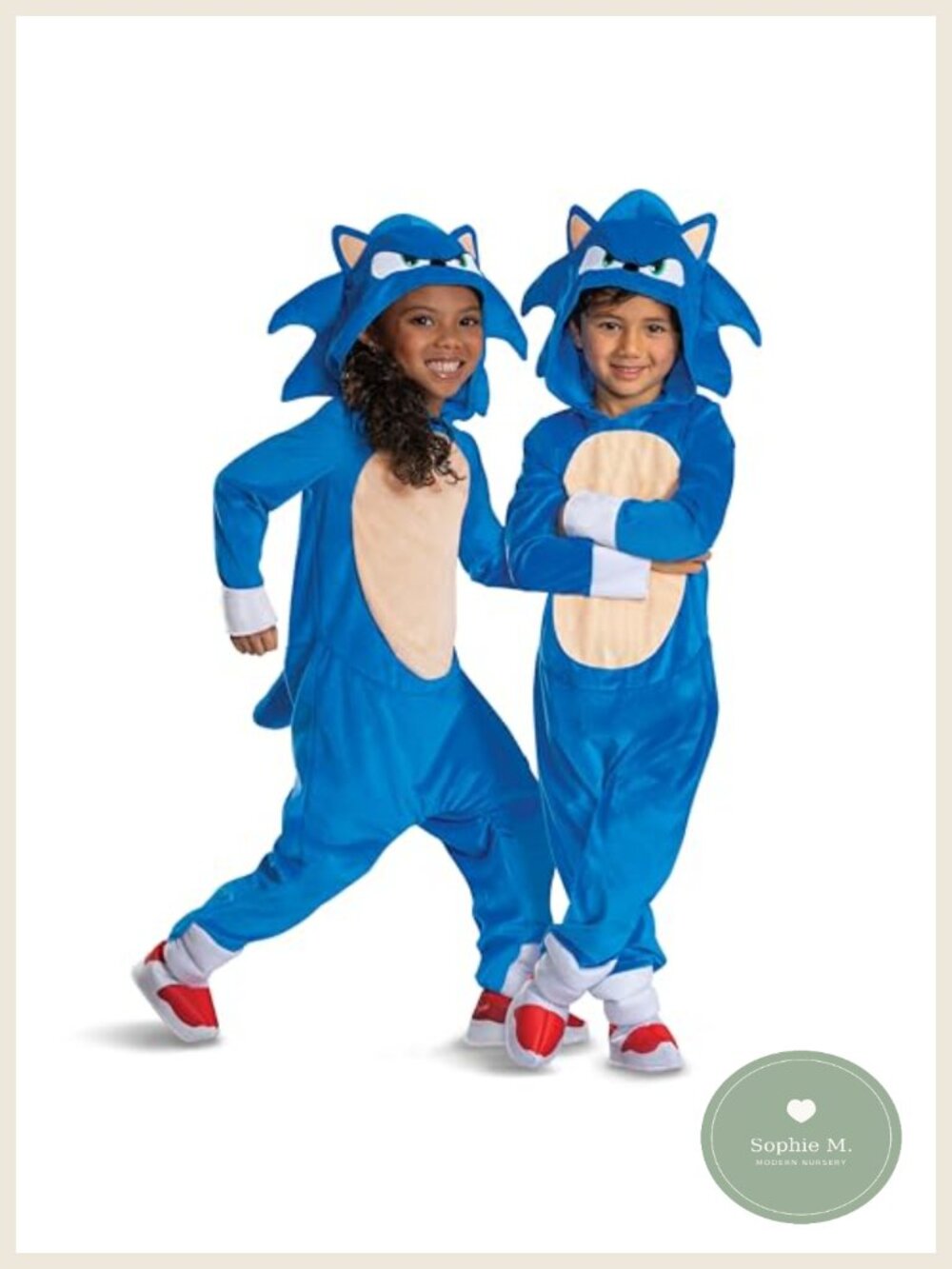 Toddler Sonic Costume Halloween Cosplay Jumpsuit with Detachable Tail